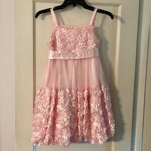 Elegant Pink Floral Kids Dress